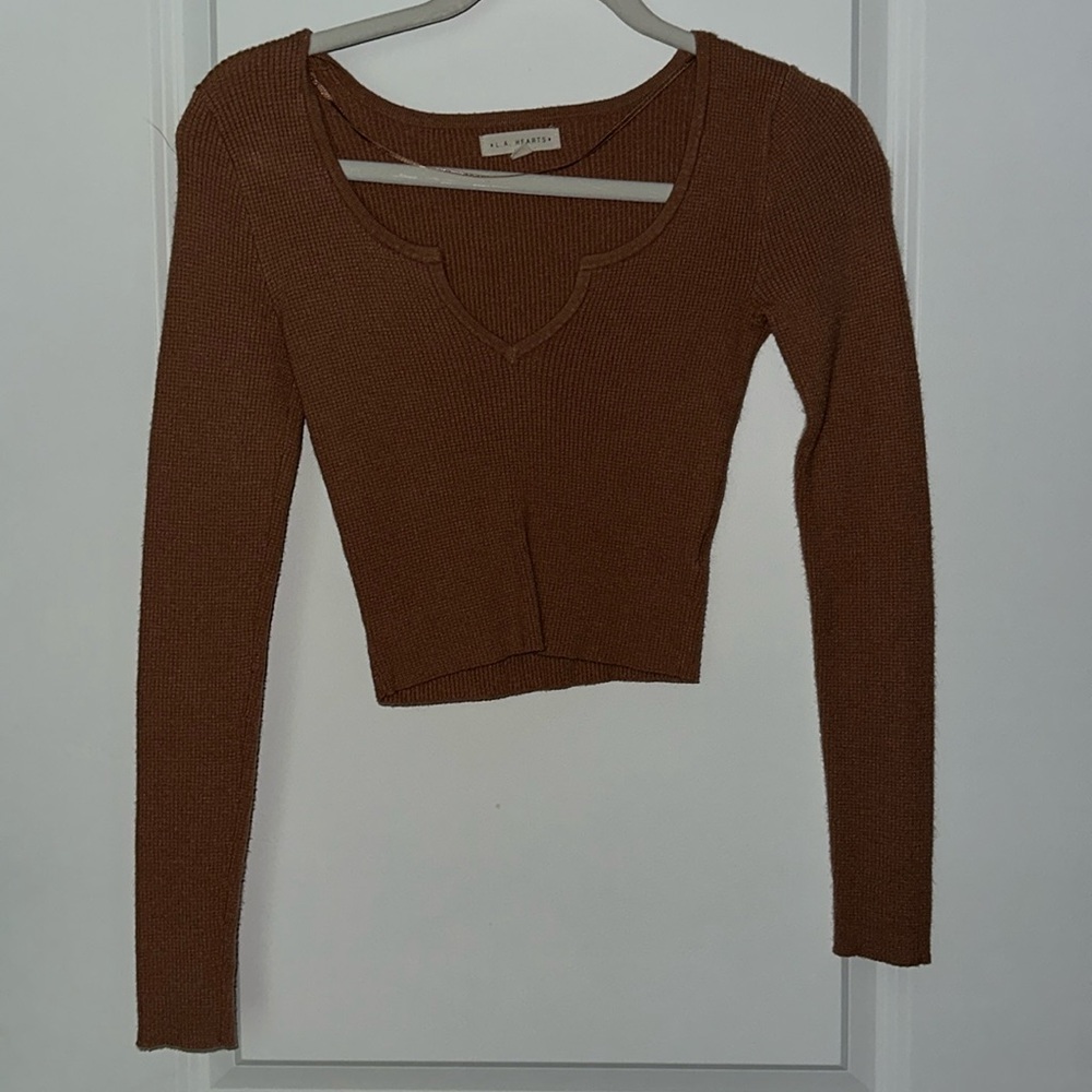Ribbed Long Sleeve Crop